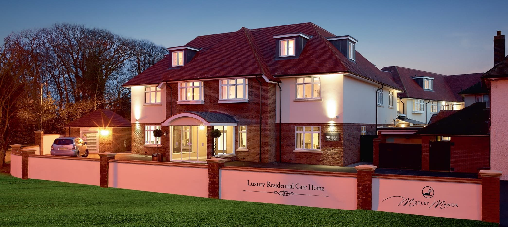 Mistley Manor at dusk